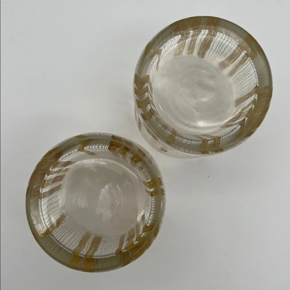Vintage Cera Glassware for Neiman-Marcus Rocks Glasses Bamboo Design (Set of 2)